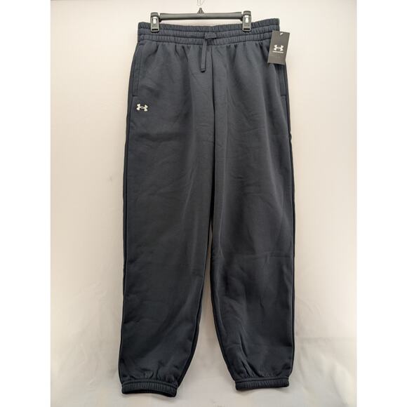 NWT Under Armour UA Rival Fleece Women's Oversized Joggers in Black size Large - Picture 2 of 7